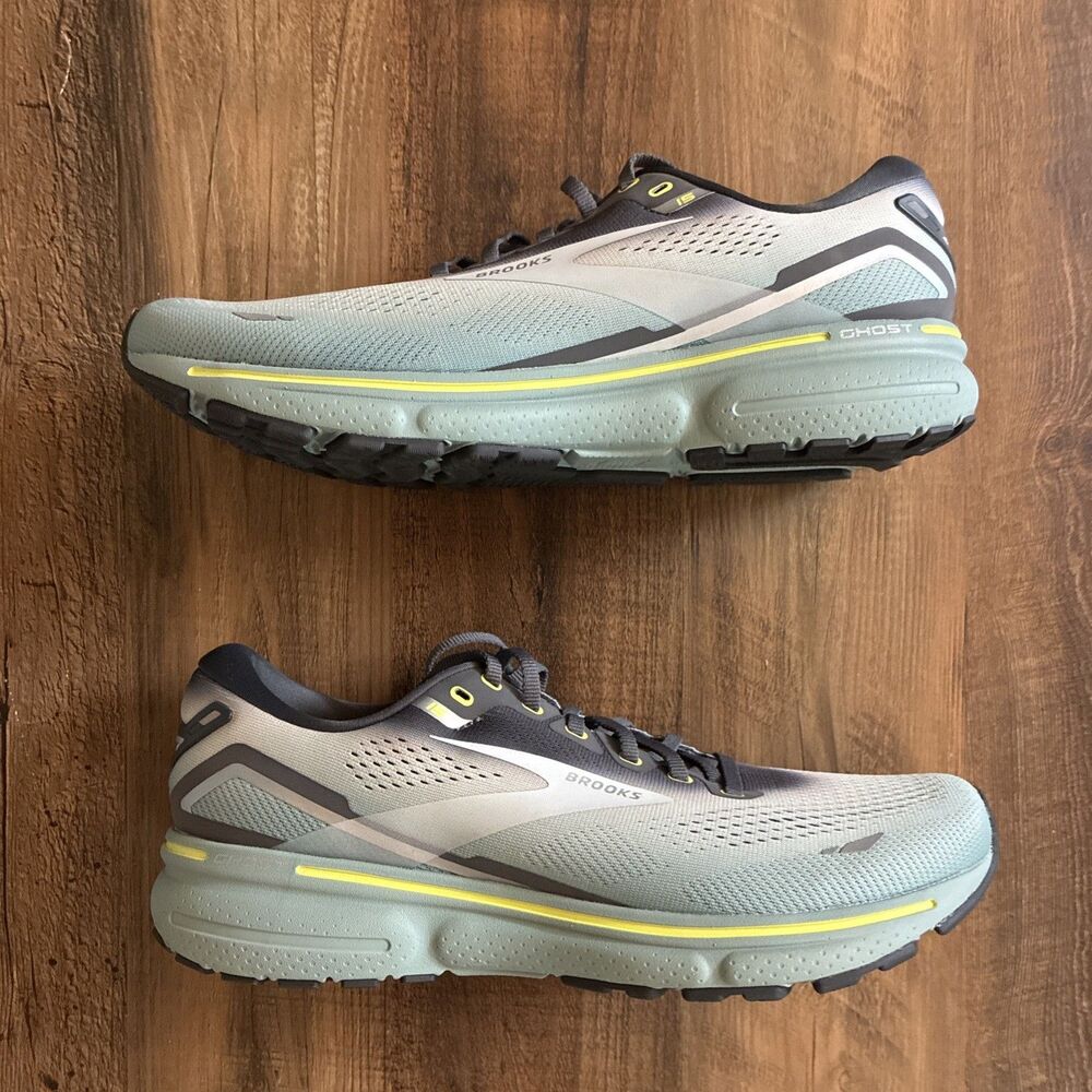 Brooks Ghost 15 Grey Oyster Blue Men Size 11 Running Shoes New 1103931D091